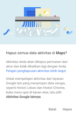 cara menghapus history maps di android