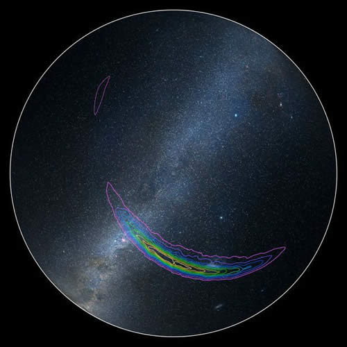 Mapa de la fuente original del evento de ondas gravitacionales ocurrido el 14 de septiembre, que ahora ha quedado reducido a dos tercios. 