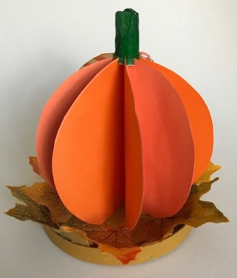 Pumpkin made from coloured cardboard and Bostik products