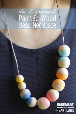 DIY Painted Wood Bead Necklace