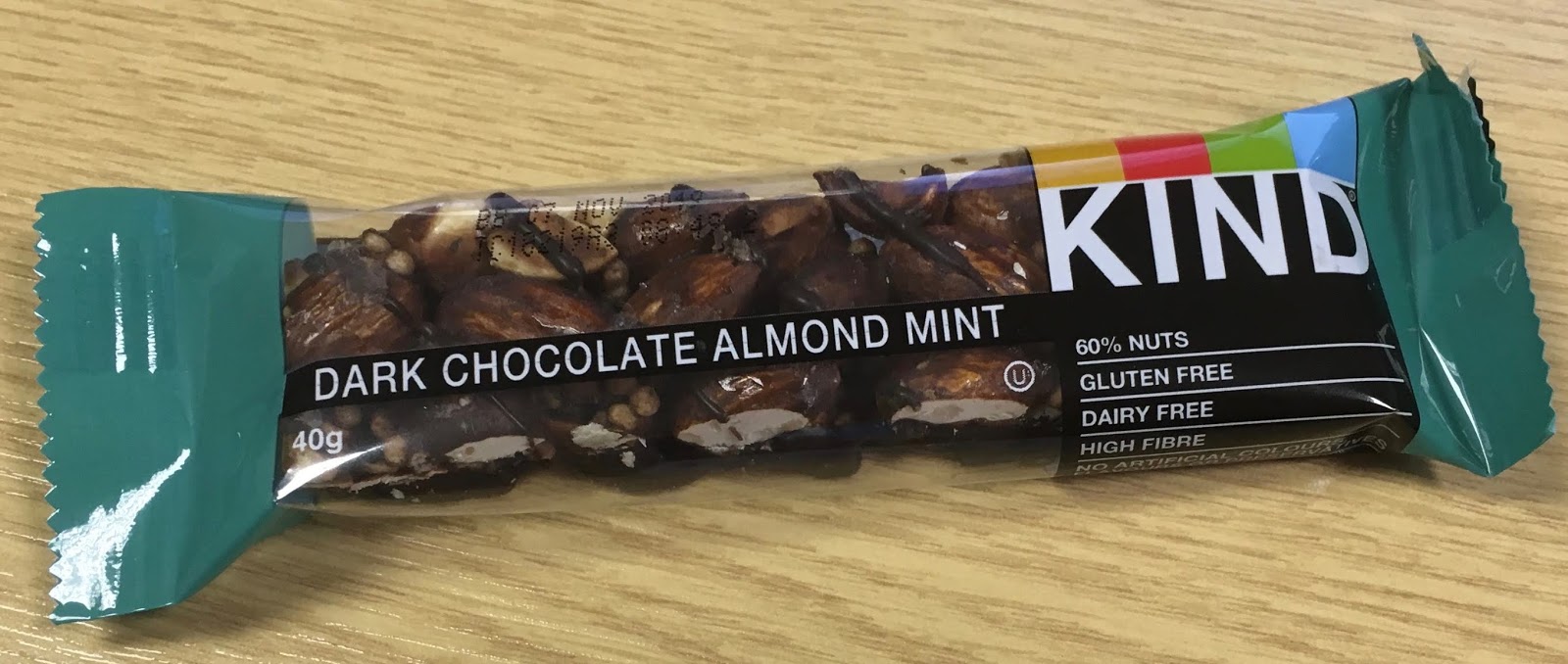 FOODSTUFF FINDS KIND Dark Chocolate Almond Mint Bar (Waitrose) By Cinabar