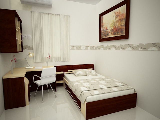 Desain Kamar Tidur Minimalis Ukuran 3x4