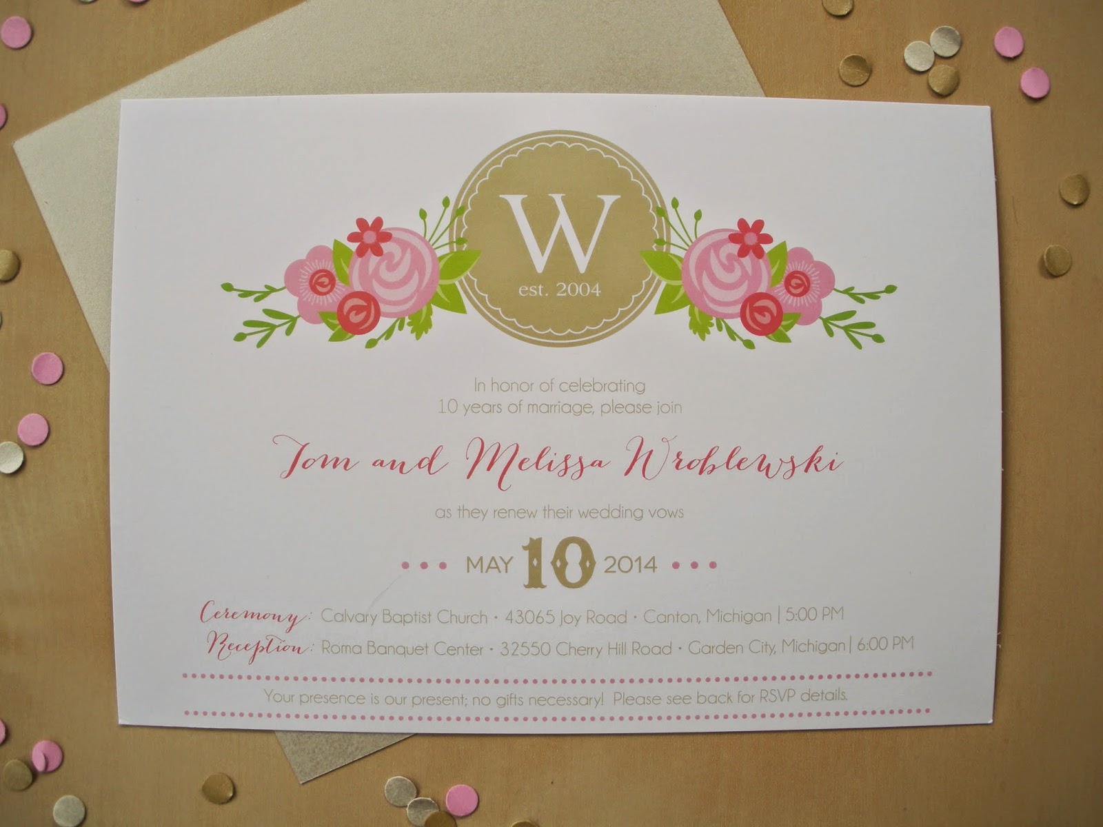 Vivian Elle Invitations: Melissa and Tommy's Vow Renewal ...