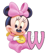 Abecedario de Minnie Bebé en Rosa. Minnie Baby in Pink Alphabet.