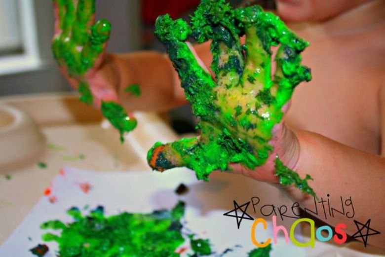 homemade textured finger paints for kids