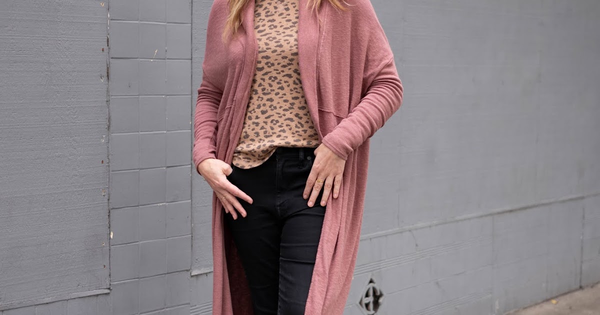 How to Dress Up a Duster Cardigan - Doused in Pink