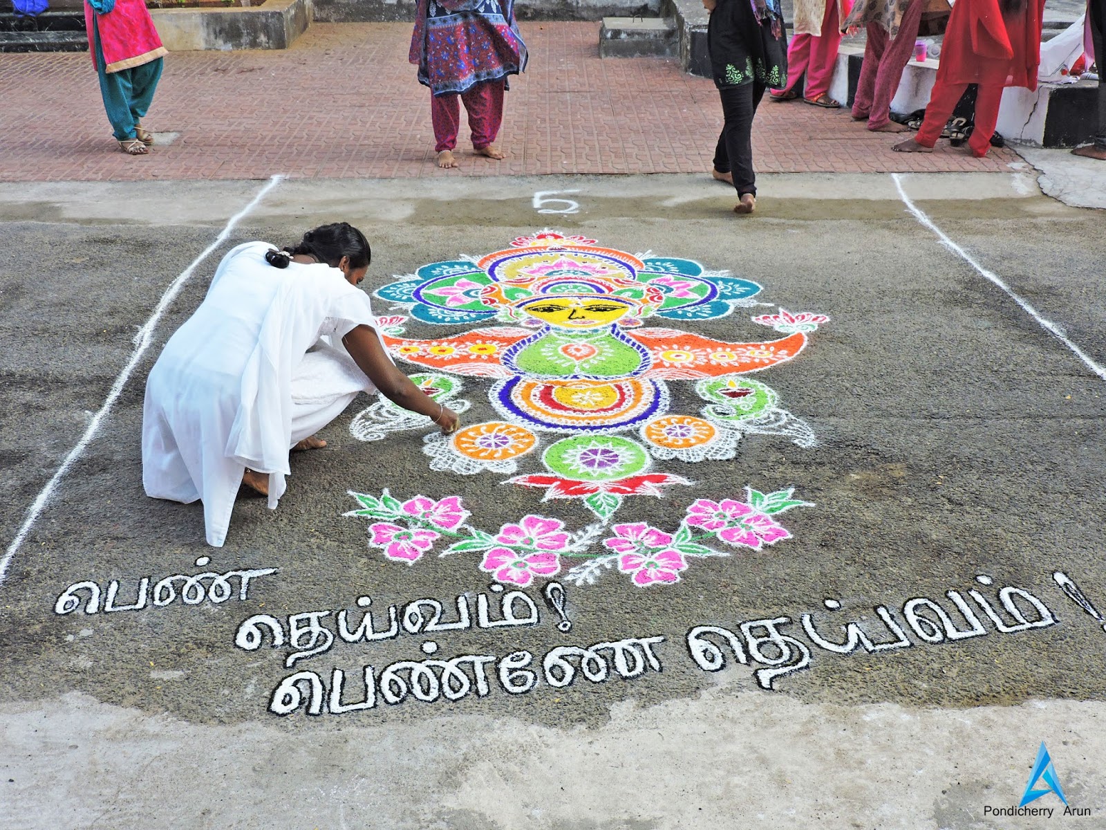 Womens Day Kolam Competition at Pondicherry Court 05.03.16