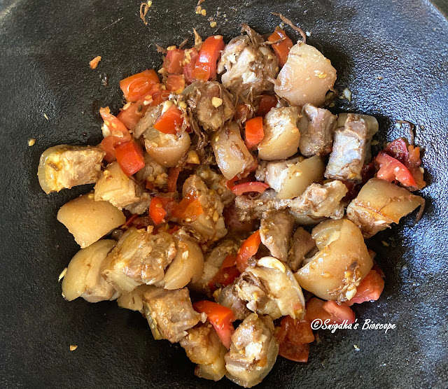 Pork belly with dried bamboo shoot and ghost chilli North East Indian