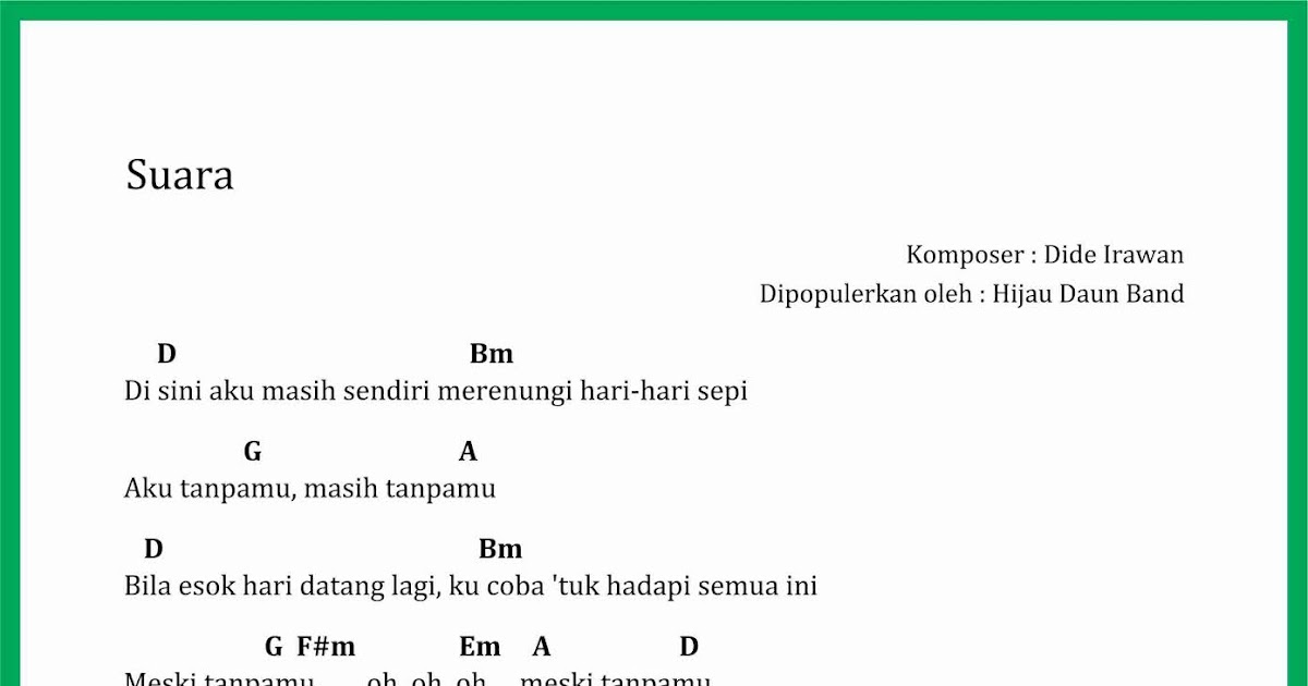 Chord Lagu Suara Ku Berharap Seputar Musik