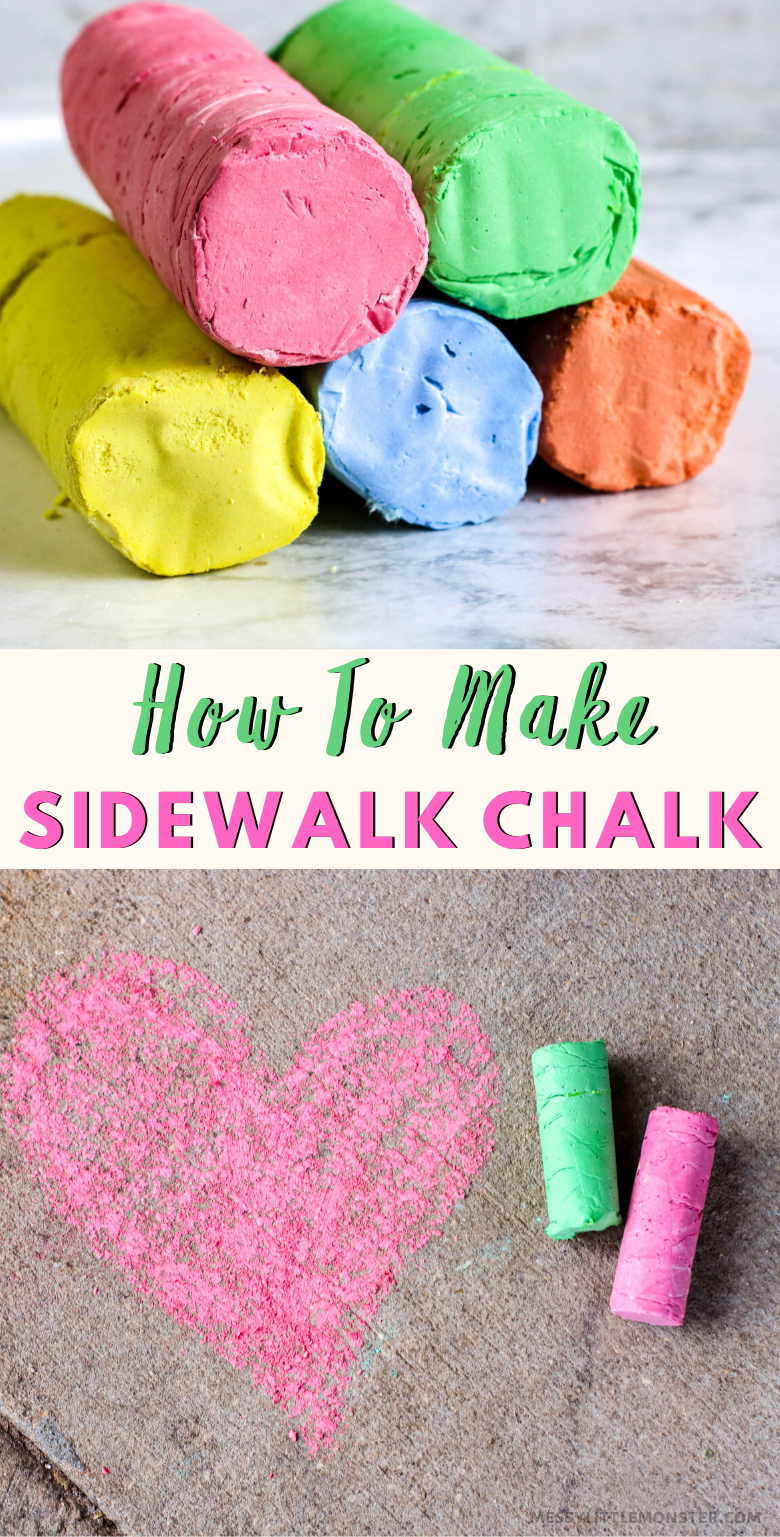 How to Make Sidewalk Chalk Recipe - Messy Little Monster