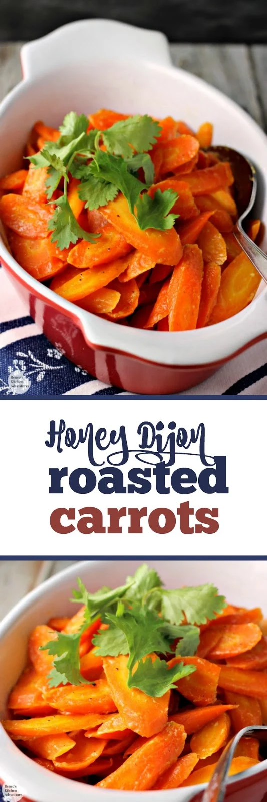 Honey Dijon Roasted Carrots | by Renee's Kitchen Adventures - easy vegetable side dish recipe for tasty carrots! #SundaySupper #RKArecipes #vegetarian