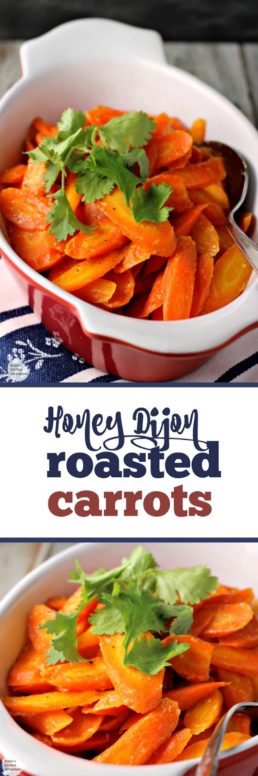 Honey Dijon Roasted Carrots | by Renee's Kitchen Adventures - easy vegetable side dish recipe for tasty carrots! #SundaySupper #RKArecipes #vegetarian 