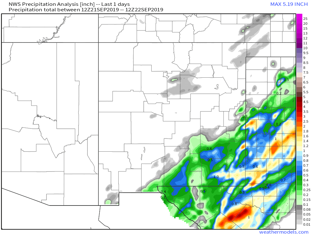 Local 24Hour And 7Day Rainfall Totals.