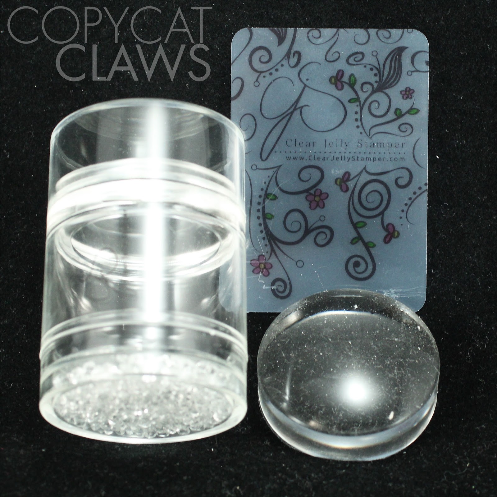 Copycat Claws Clear Jelly Stamper Big Bling Boxed Kit and Stamping