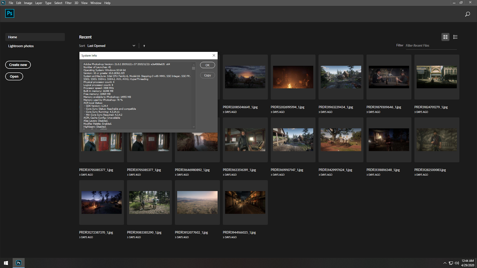 Main Menu: PS 2020 x64