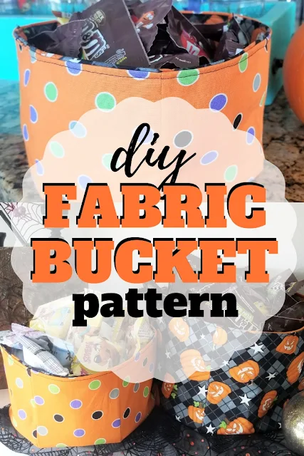 How to make a fabric bucket for all occasions including Halloween, Christmas or just to get organized.