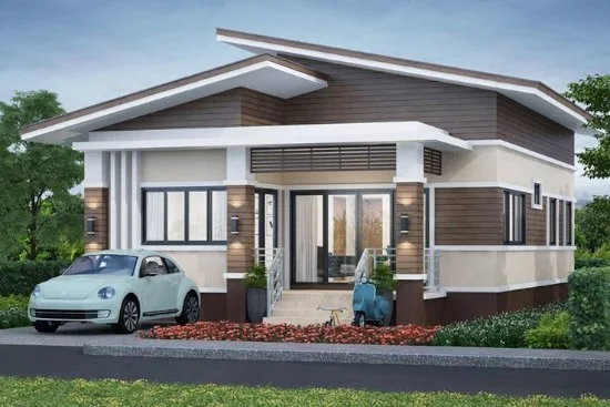Lingkar Warna Desain Rumah Minimalis Atap Miring 2 Sisi