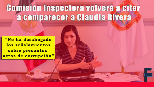 Comisión Inspectora volverá a citar a comparecer a Claudia Rivera