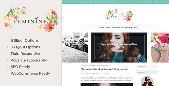 Feminine – WordPress Theme For Fashion, Lifestyle, Travel And Beauty Bloggers