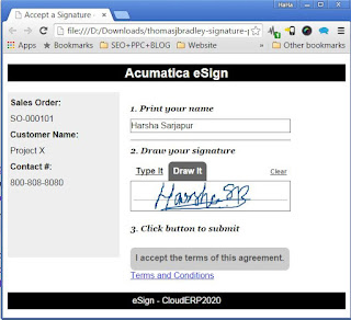 Acumatica eSign - Integrating e-Signature for Acumatica Cloud ERP