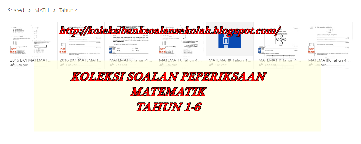 BANK SOALAN | SEKOLAH RENDAH : KOLEKSI SOALAN PEPERIKSAAN ...