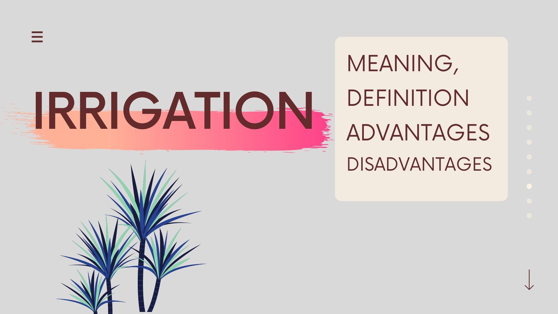 IRRIGATION MEANING, DEFINITION , ADVANTAGES AND DISADVANTAGES Narayan