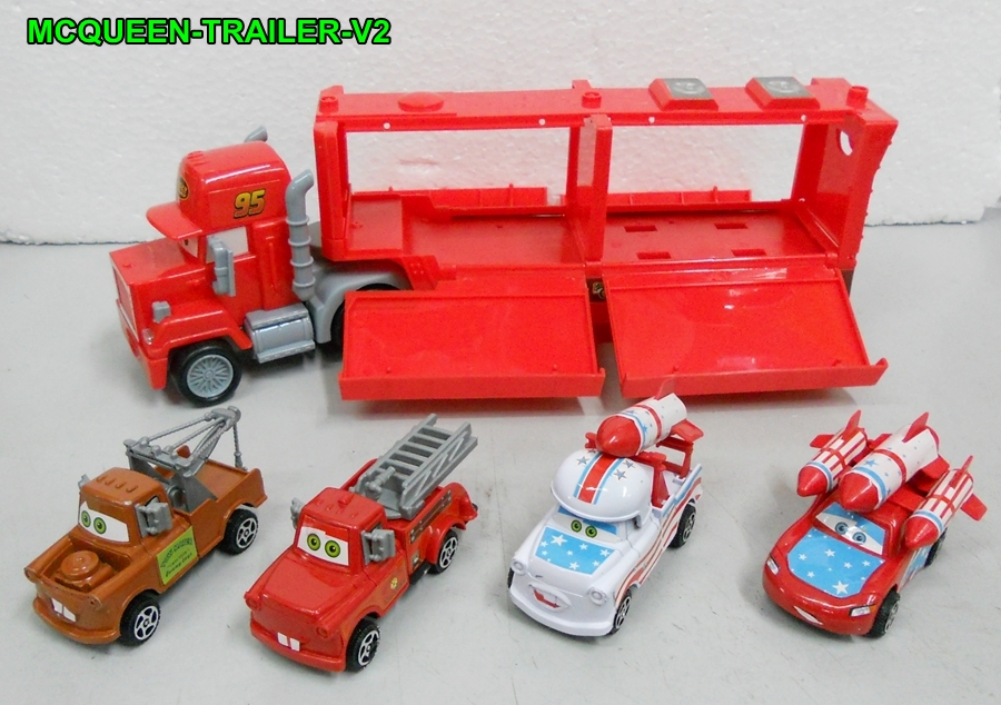 BongBongIdea TOY MCQUEEN RACE CAR WITH TRAILER SET