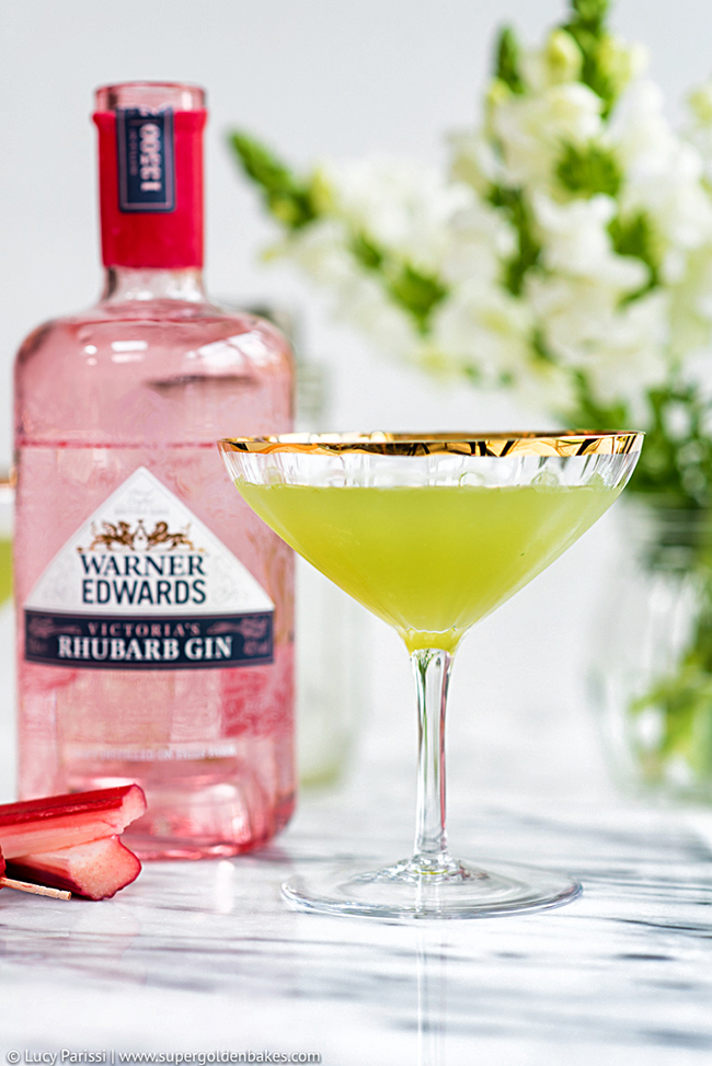 Rhubarb Cucumber Martini a tale of two gins supergoldenbakes