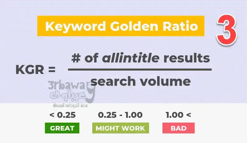 قوة الكلمة الدلالية باستخدام تكنيك ال Keyword Golden Ratio