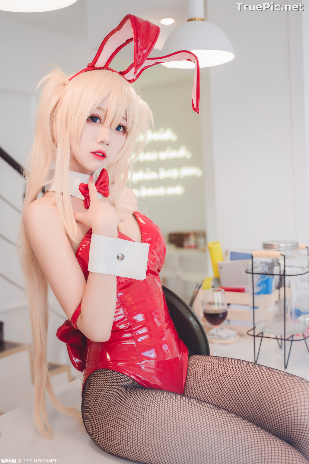 Image [MTCos] 喵糖映画 Vol.021 – Chinese Cute Model – Red Bunny Girl Cosplay - TruePic.net - Picture-13