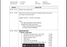 Contoh Rpph Rkh Sentra Bahan Alam Paud Tema Binatang 2017
