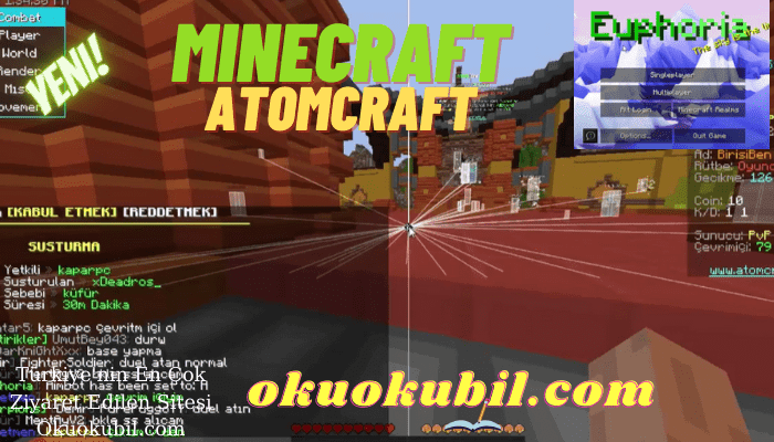 Minecraft  AtomCraft Sunucu Hilesi Esp, Aimbot, Damage İndir 2021