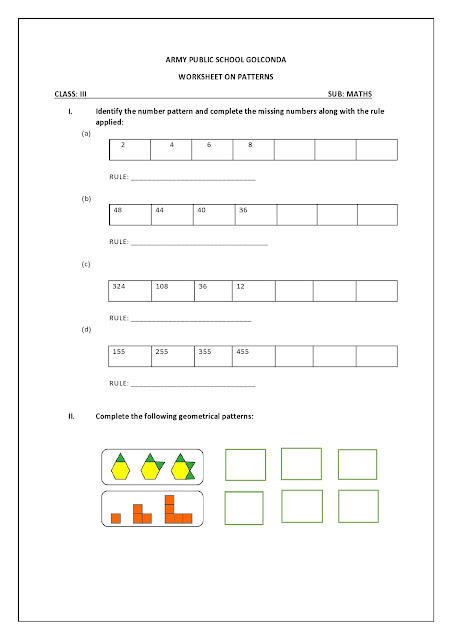 APS21: MATHS CLASS-3 D MATHS WORKSHEET - 2
