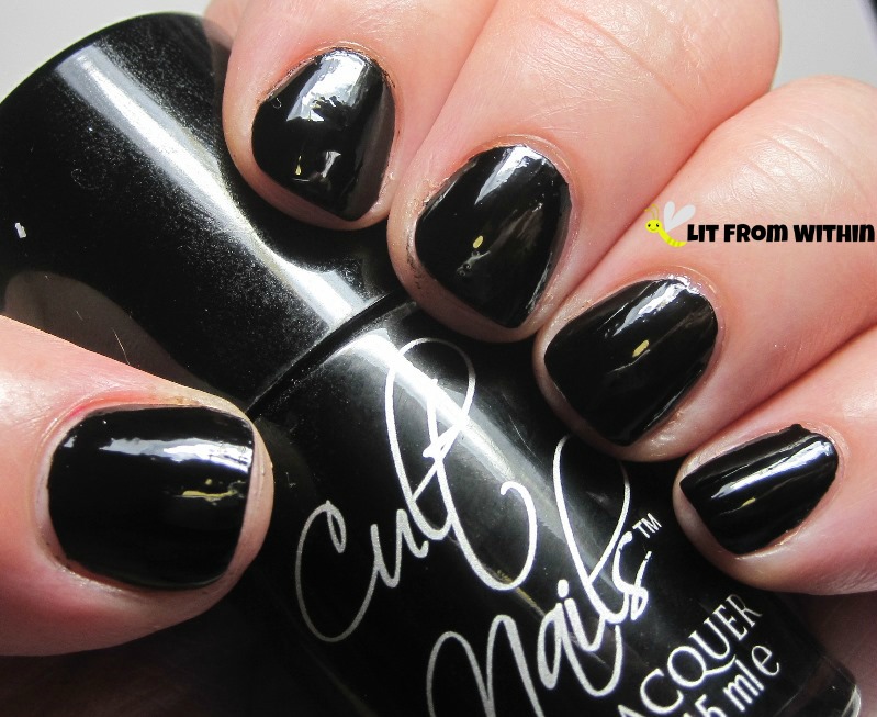 Cult Nails Nevermore.  One-coat shiny black goodness.