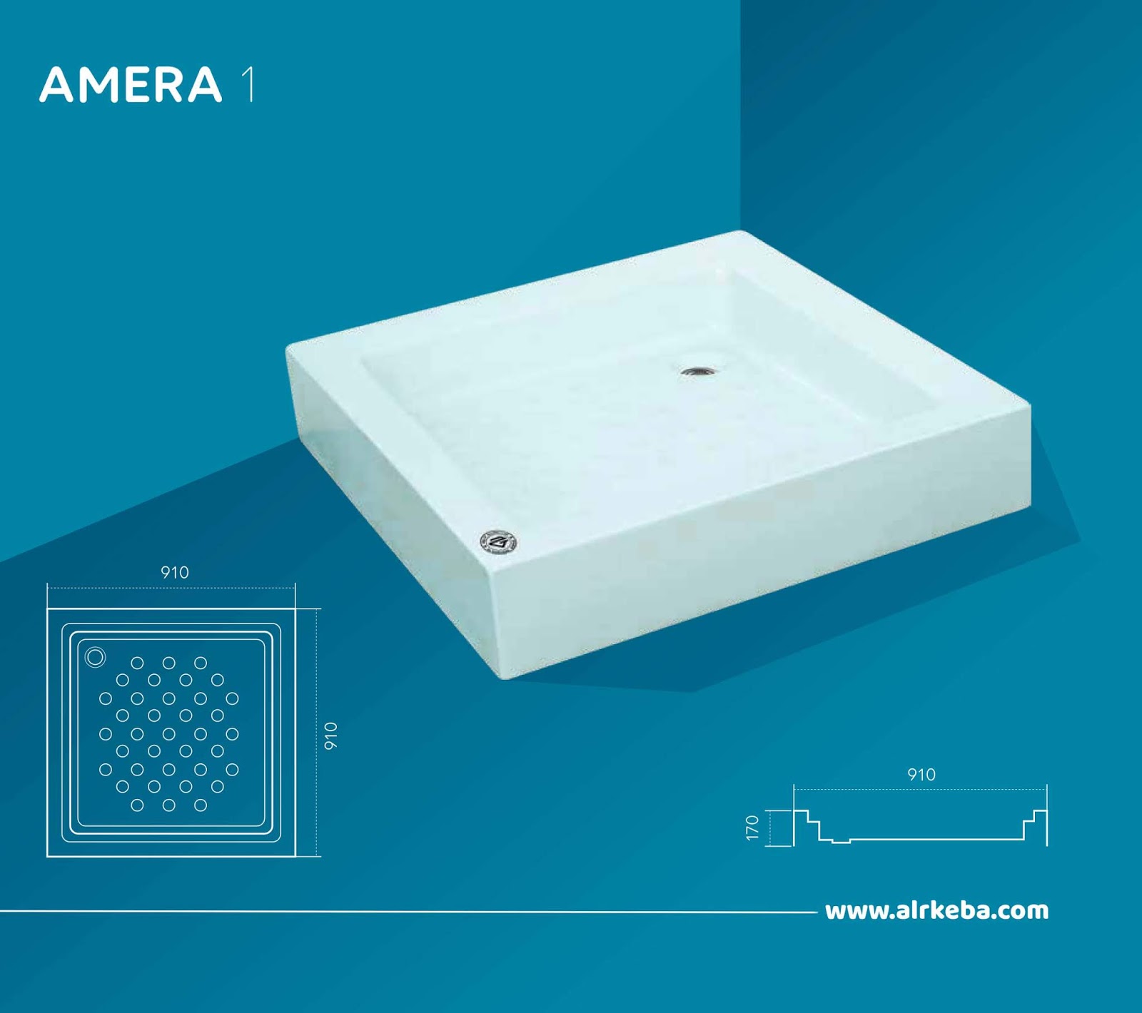 بانيو قدم مربع 90×90 سم أميرة الجوهرة أكريليك تجاري