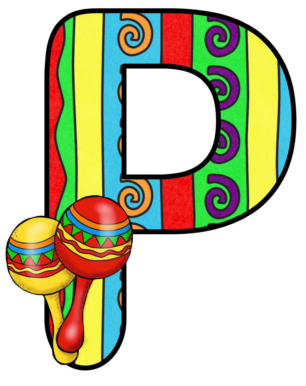 Abecedario con Maracas. Maracas Alphabet. Oh my Alfabetos!