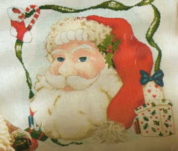 Quadro Babbo Natale.Professione Donna Schema Punto Croce Babbo Natale Sul Cuscino