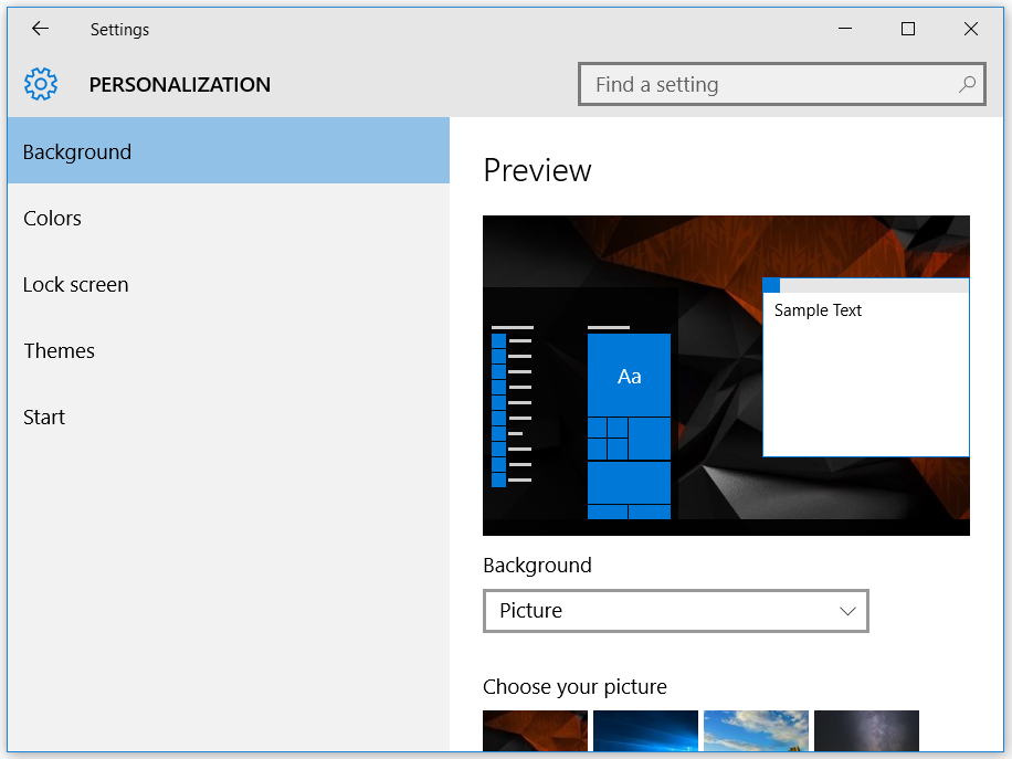 Windows Black Screen Personalized Settings Windows Black Screen Personalized Settings
