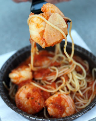 Capellini con Gamberi Piccanti Angel hair pasta with spicy shrimp Italy Kiosk Epcot 2011 Capellini con Gamberi Piccanti Angel hair pasta with spicy shrimp Italy Kiosk Epcot 2011
