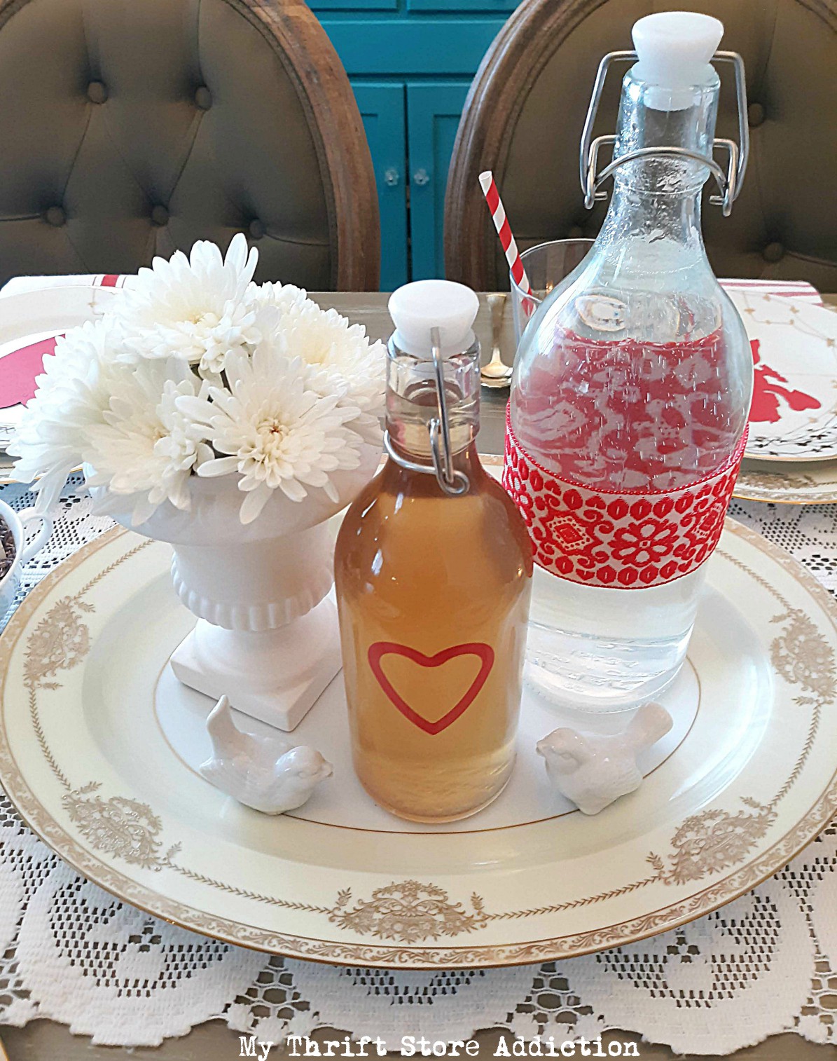 vintage valentine tablescape