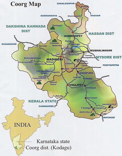tourist map of coorg