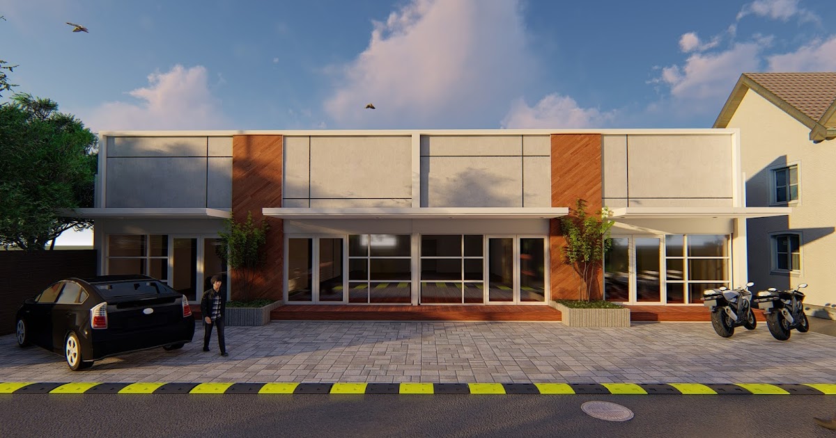 Download Gambar Autocad dan RAB Kios Minimalis Modern ukuran Arsitek