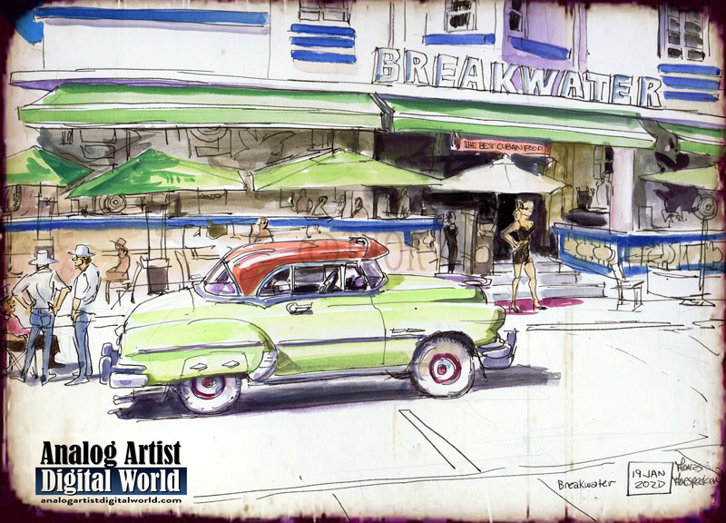 Art Deco Weekend Classic Car Show Analog Artist Digital World