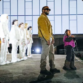 Kanye West at Yeezy presentation during Paris Fashion Week by RUNWAY MAGAZINE