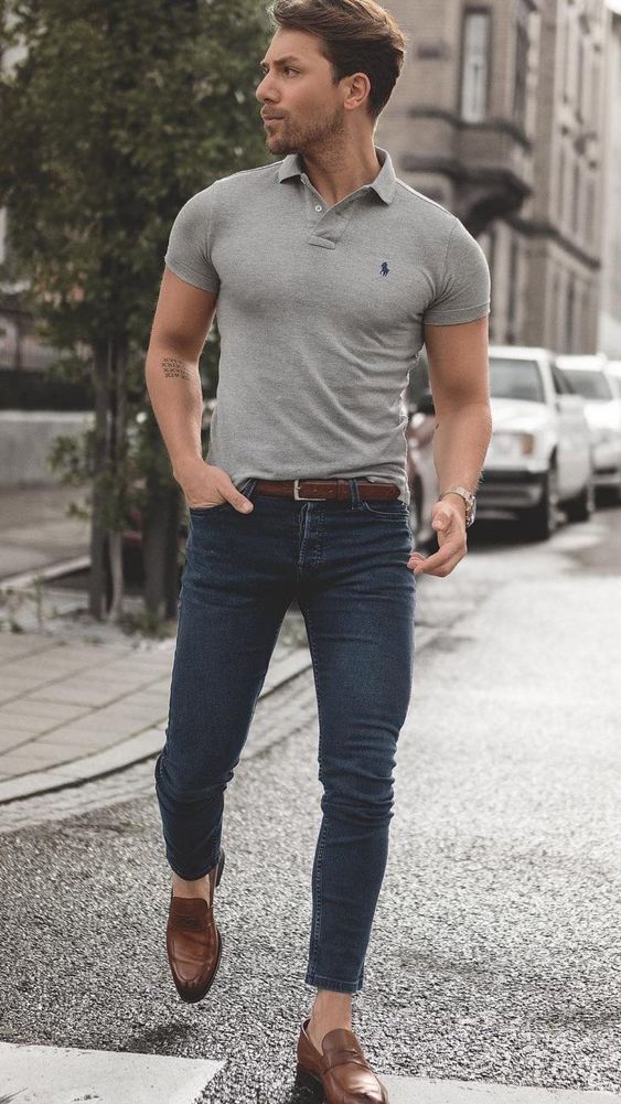 50+ Summer Style Polo Shirt Outfit Men casual Jeans Menswear ...