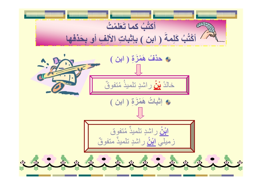 تحذف همزة ابن إذا وقعت بين علمين ثانيهما أب للأول