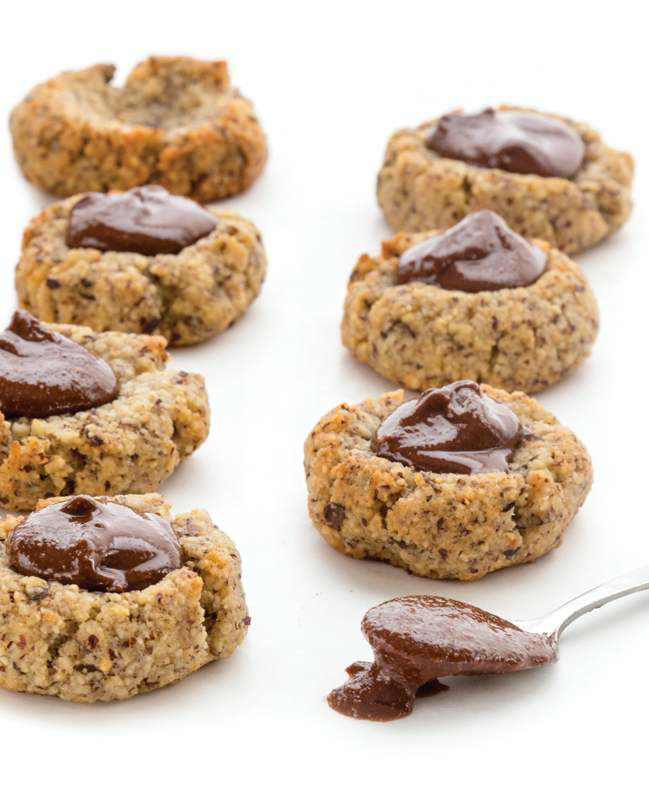 Chocolate hazelnut thumbprints