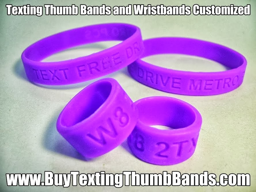 Texting Thumb Band Rings-Wholesale Custom Don't Text and Drive Thumb Band Rings