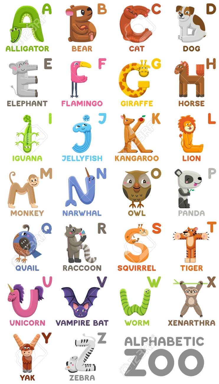 Alphabet Animals Chart PDF Printable