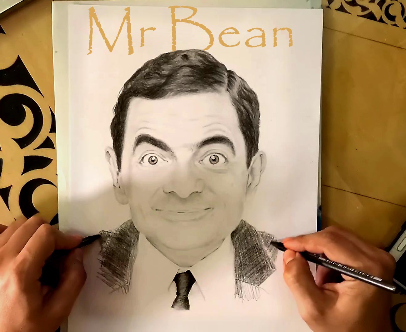 How to draw cartoon Mr Bean  Sketchok easy drawing guides
